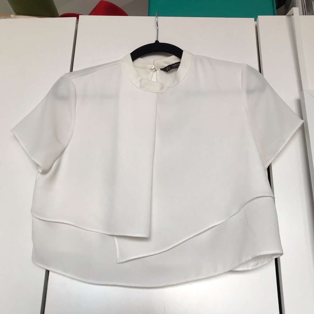 Zara Basic White Cropped Top